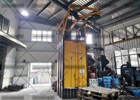 發(fā)往湖南長(zhǎng)沙Q3710吊鉤式拋丸機(jī)拋丸除銹去氧化皮效果怎么樣？