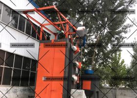 鹽城：Q37100吊鉤式拋丸機清理大型工件，重型工件效果